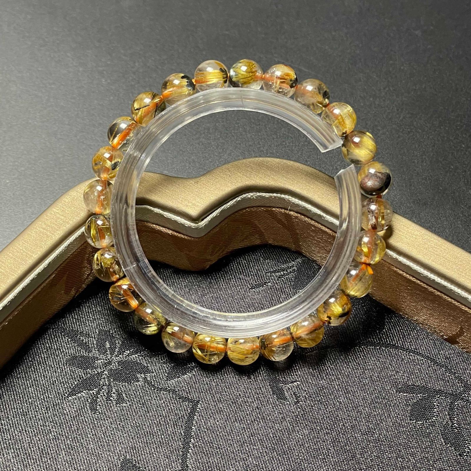 高級 EU製 ☆太陽花タイチンルチル☆黄金針水晶 金運 開運