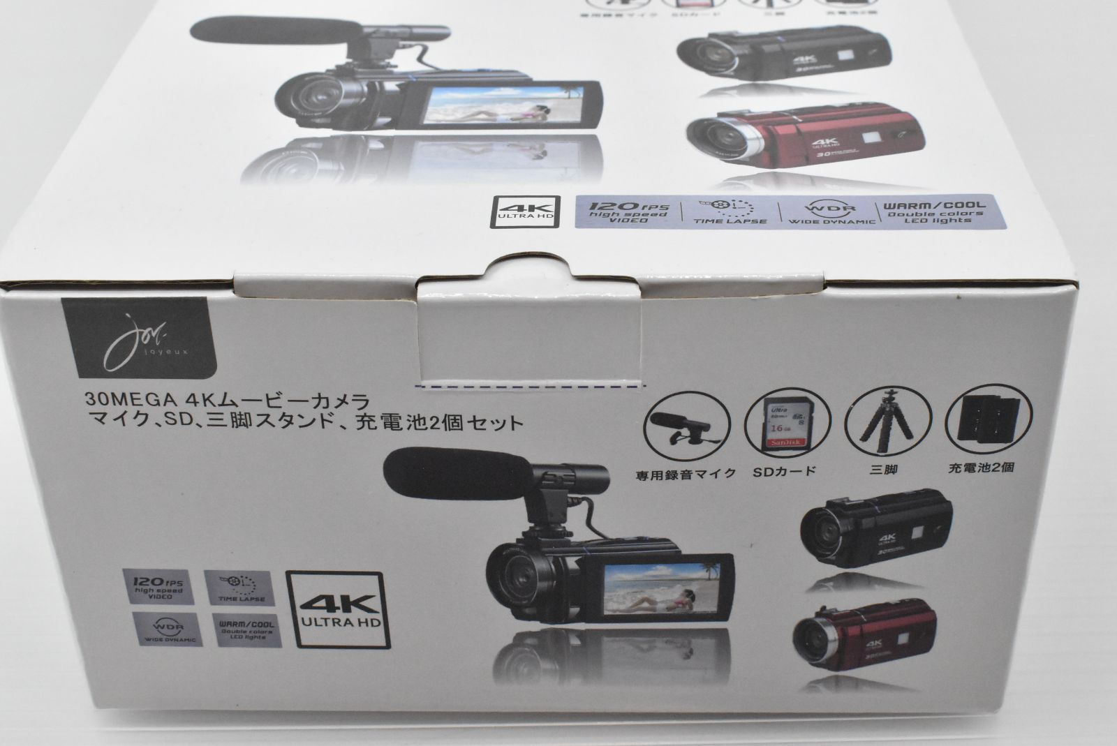 JOYEUX ジョワイユ 30MEGA 4Kムービーカメラ マイク、SD、三脚