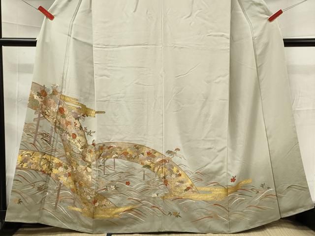 平和屋着物■豪華色留袖　貝桶吉祥花文　金糸　やまと誂製　逸品　未使用　BAAI3445pk 平和屋着物□豪華色留袖 駒刺繍 橘 金銀彩 正絹 逸品 CAAU3604xi