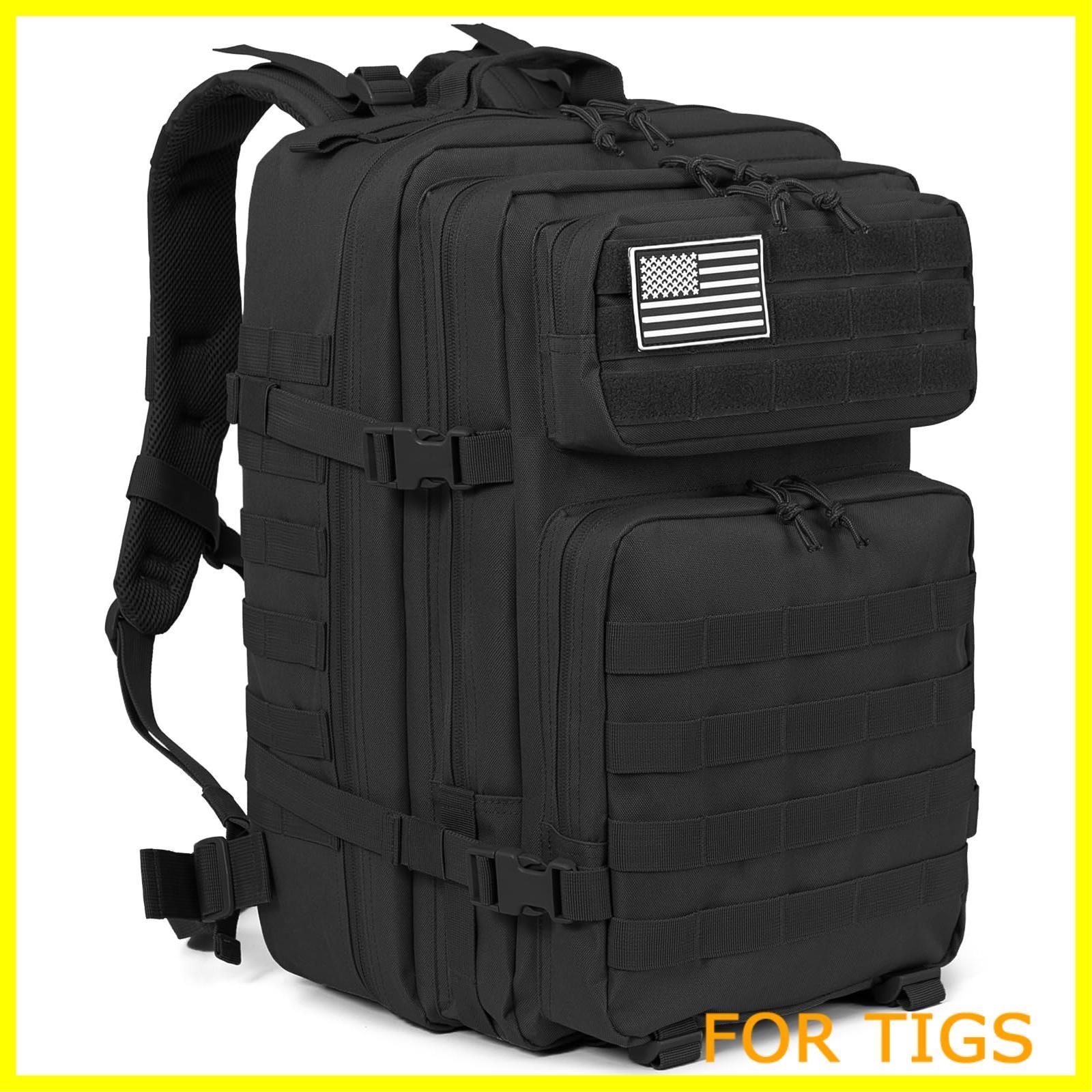 【人気商品】[QTu0026QY] 45リットルミリタリー タクティカルバックパック Molle アーミーアサルトパック3日間 バグアウトバッグ ハイキング用リュックサック、ツリーキング用リュックサック