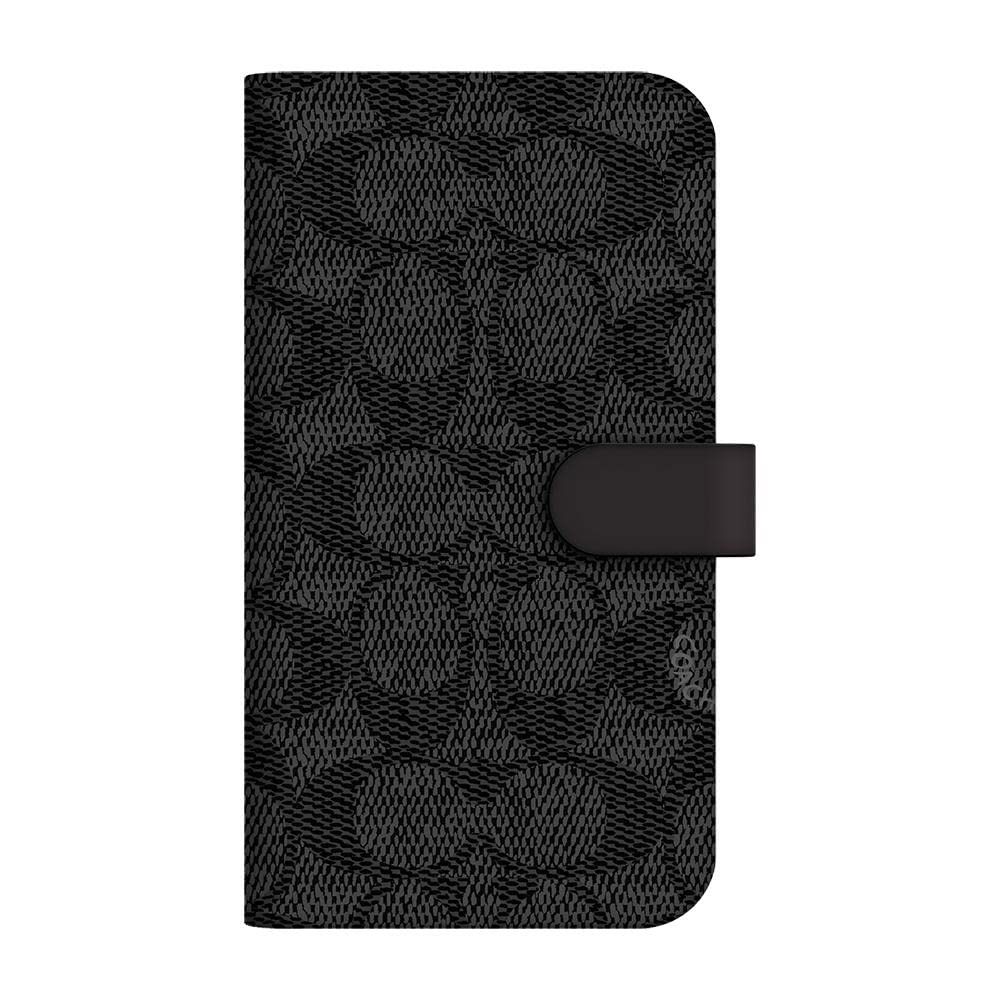 COACH コーチ iPhone13 Pro Max 12 Pro Max アイフォン 13 プロ マックス 12 プロ マックス スマートフォンケース スマホケース 手帳型 Folio Case カードスロット付き BLACK 並行輸入品