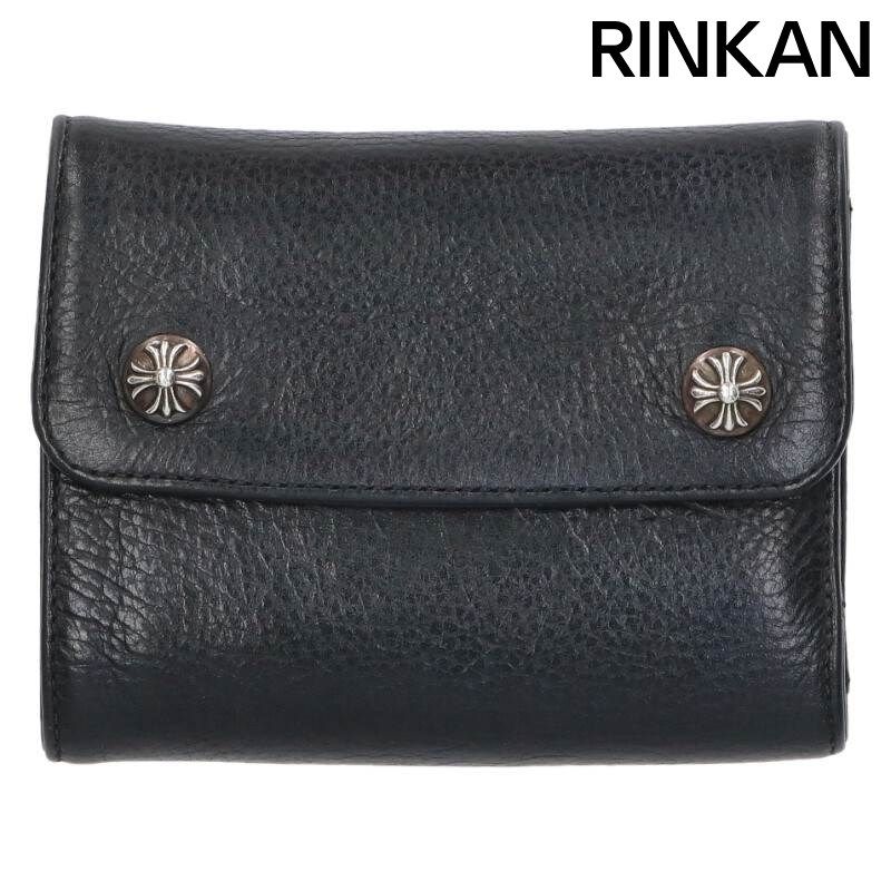 クロムハーツ WAVE MINI ウェーブミニ クロスボールボタンレザー財布 メンズ