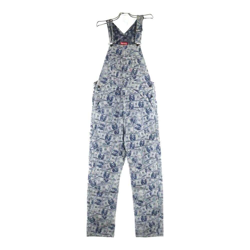 SUPREME シュプリーム 17AW 100 Dollar Bill Overalls 100ダラービル総柄 オーバーオール インディゴ