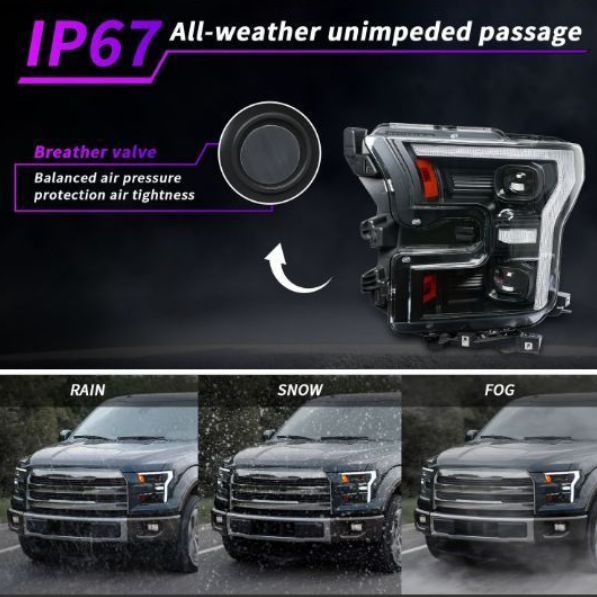 理想 15-20年式 Ford F150 LED大灯総成 黄白切替 日行灯 PC ABS 入荷 ☆100％品質保証☆!