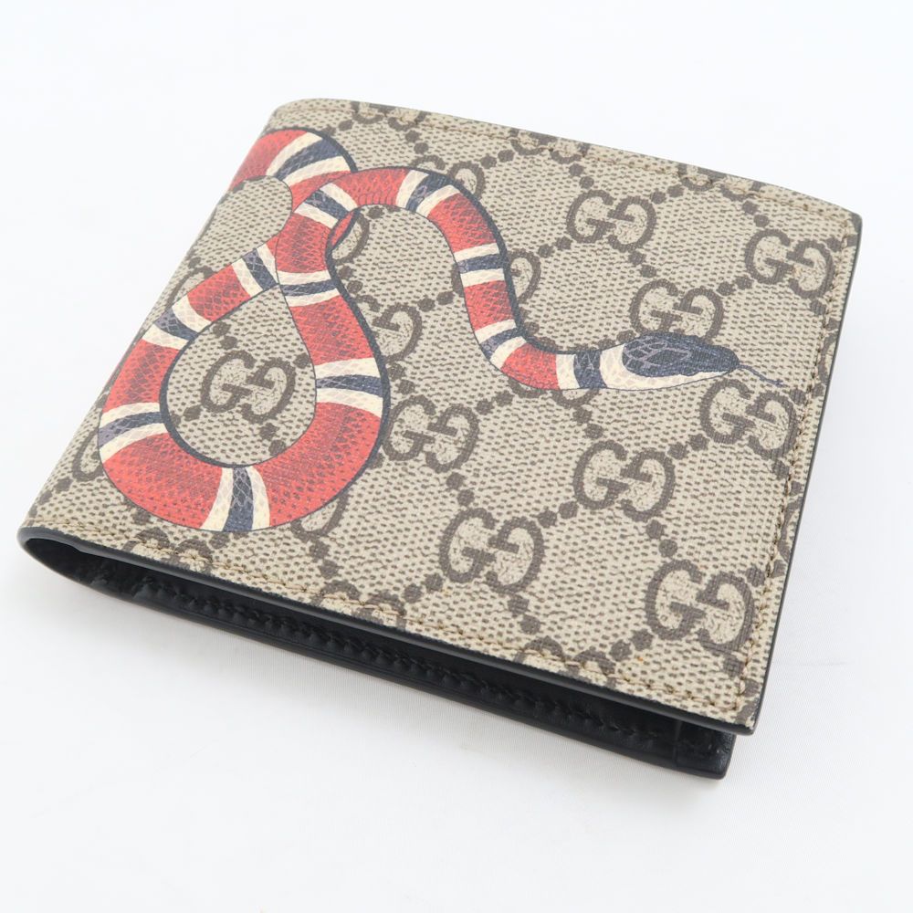 GUCCI グッチ 451266 GGスプリーム キングスネーク 二つ折り財布 小銭入れあり ヘビ へび 蛇 ウォレット AU3133