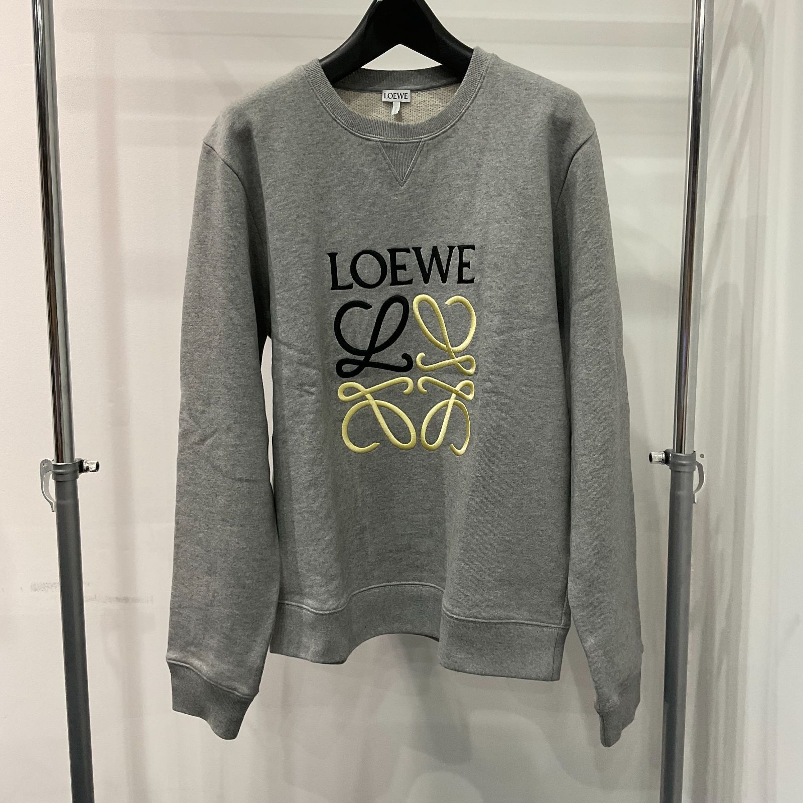 LOEWE グレー刺繍ロゴスウェット LOEWE - Logo-Embroidered Cotton-Jersey Sweatshirt - Gray Loewe