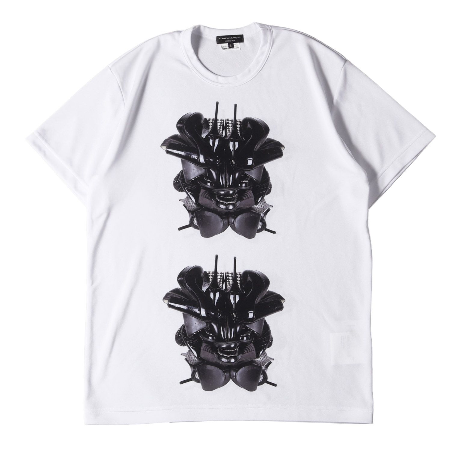 COMME des GARCONS コムデギャルソン Tシャツ サイズ:L 21AW Willie Cole コラージュ フォト グラフィック ポリエステル ジャージー クルーネック 半袖 Tシャツ HOMME PLUS オムプリュス ホワイト 日本製