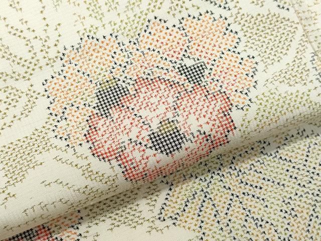 平和屋着物●本場大島紬　7マルキ　草花文　正絹　逸品　CAAW3694vf 平和屋着物○本場大島紬 7マルキ 草花文 正絹 逸品 CAAW3694vf 平和屋着物