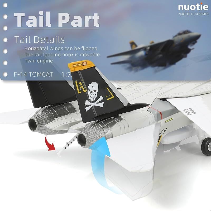 NUOTIE 1/100 F-14 トムキャット 金属戦闘機モデル完成品