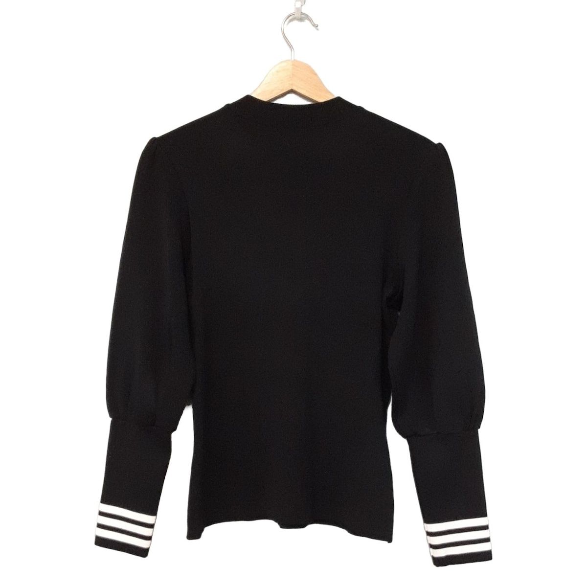 BORDERS at BALCONY 黒 長袖セーター36サイズ　ブラック BORDERS at BALCONY(ボーダーズアットバルコニー) 長袖セーター
