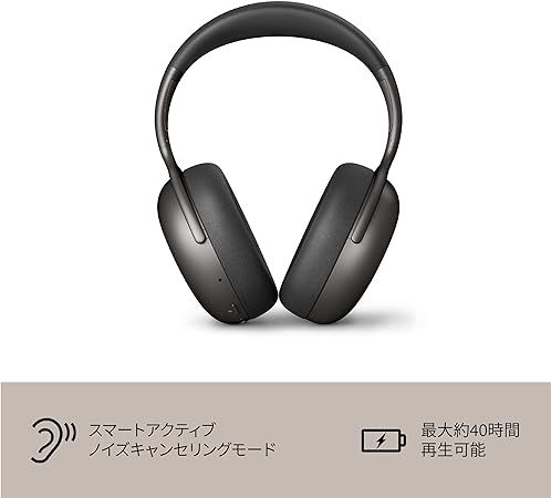 チャコールグレー KEF Mu7 ワイヤレスヘッドホン Bluetooth 5.1