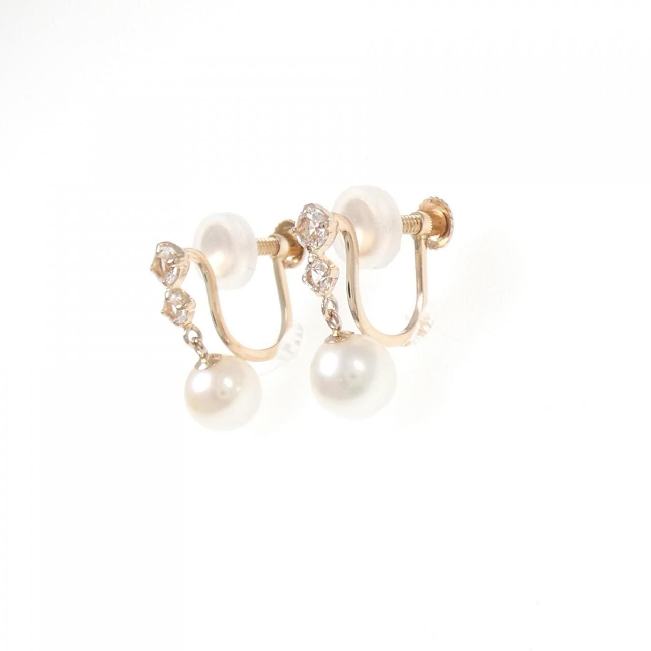 4゜C 淡水パール イヤリング 5mm