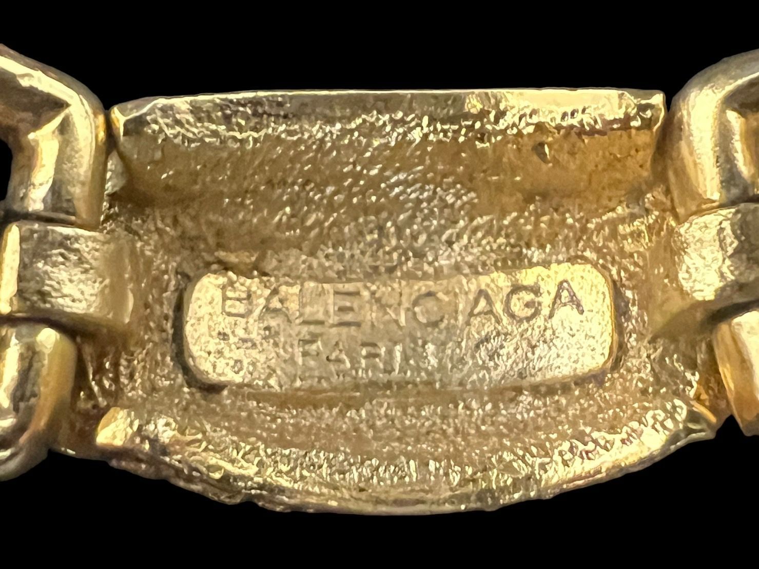 BALENCIAGA バレンシアガ ラインストーン ブレスレット ゴールド ユニ 