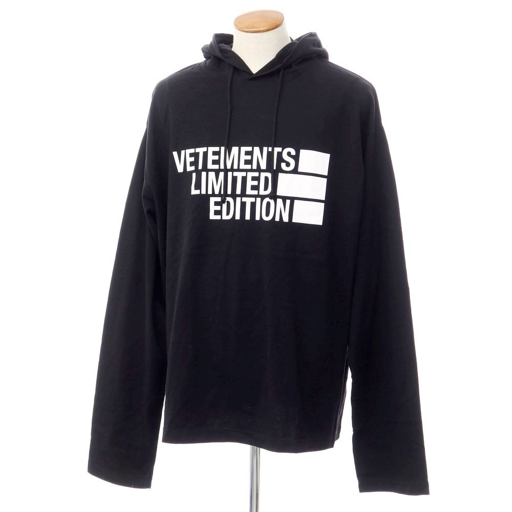 ヴェトモン Vetements コットン ビッグシルエット パーカー ブラック