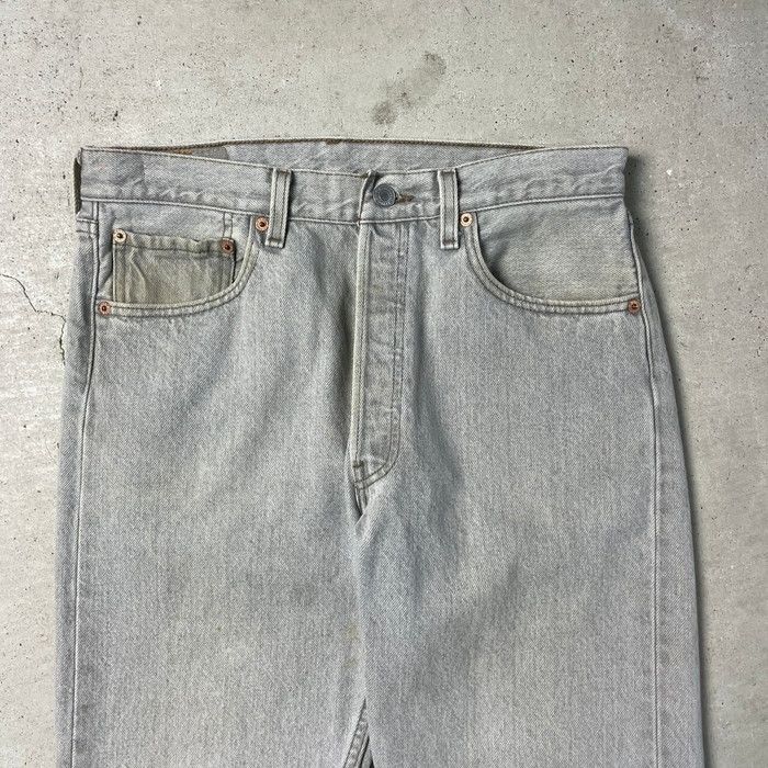 Levi's 501 グレー フリンジ裾 ストレートデニムパンツ - メルカリ