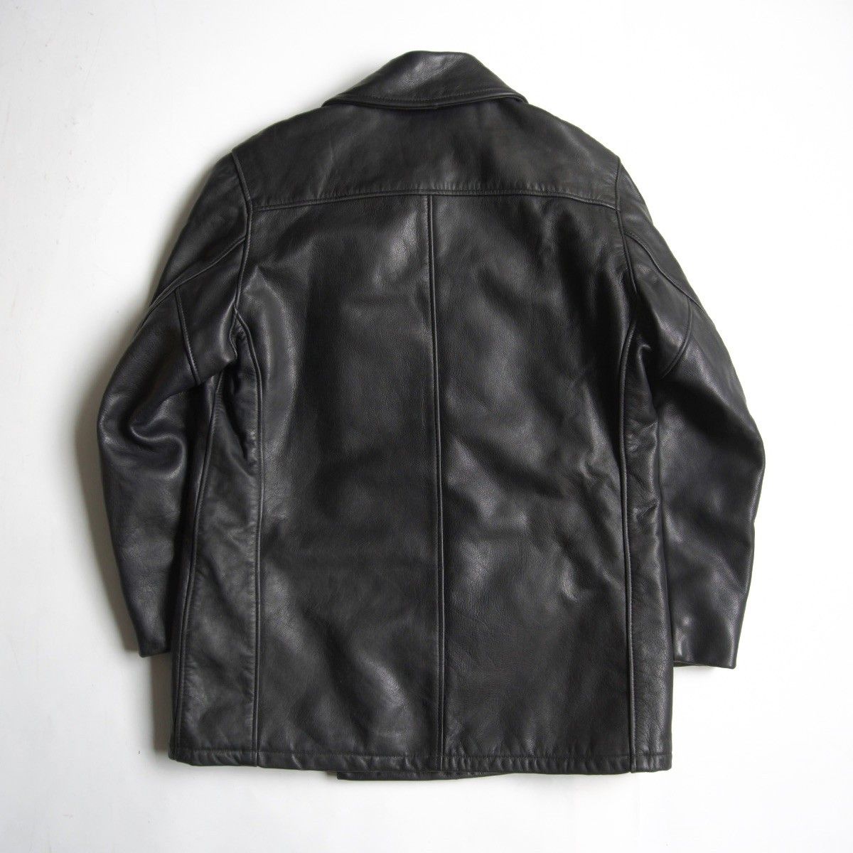 SCHOTT レザー ピーコート 38 ブラック レザー アメリカ製 ショット 25100345