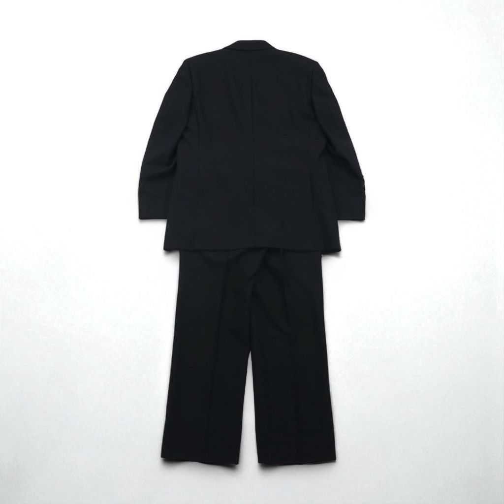 BURBERRY ピークドラペル ダブル ブレザー セットアップ スーツ M メタルボタン 羊毛 ギャバジン