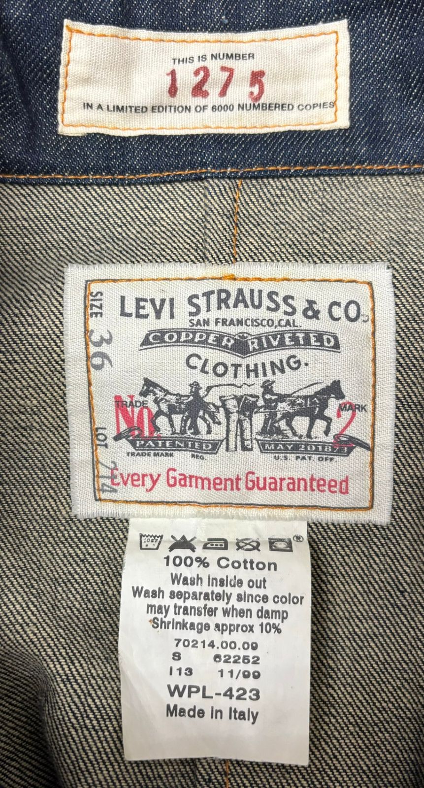 ビジョネア31 リーバイス　ジャケット無し Levi's デニムジャケット gジャン Levi's/リーバイス TYPE I