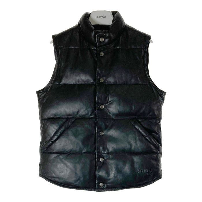 Schott ショット 3111015 レザー ダウンジャケット USA製 ブラック sizeS