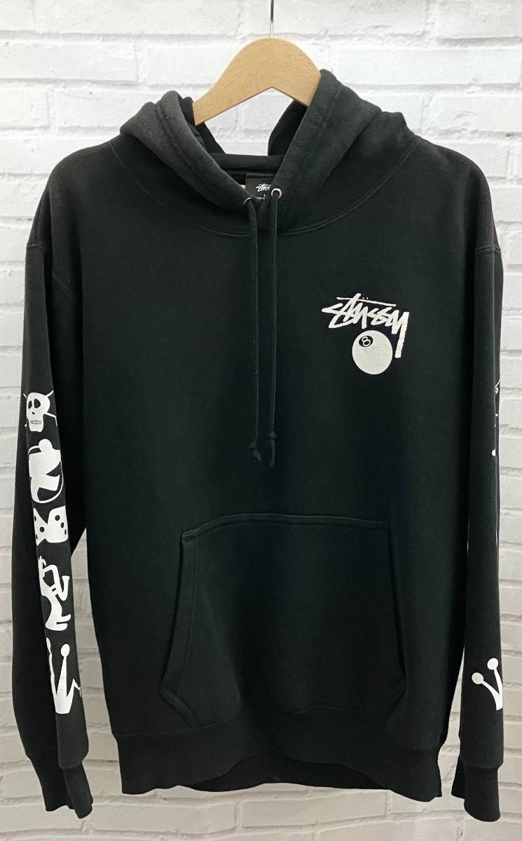 STUSSY / ステューシー / BEEN TRILLコラボ 8ボール WORLD TOUR / パーカー / Lサイズ / ブラック / ホワイト