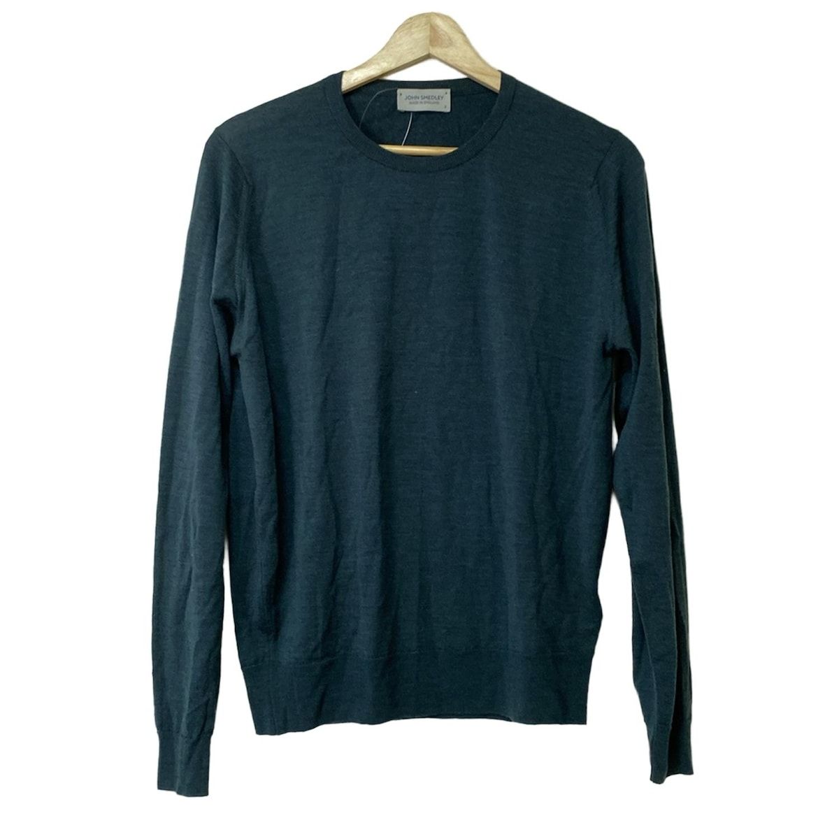 JOHN SMEDLEY ジョンスメドレー 長袖セーター サイズS メンズ - ダークグリーン クルーネック