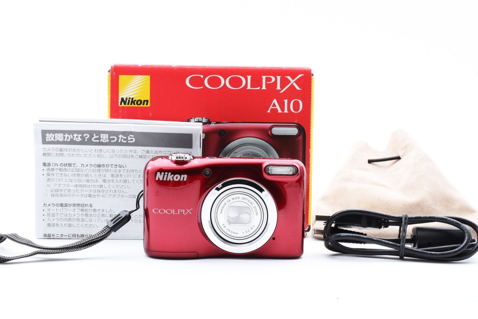 美品】Nikon デジタルカメラ COOLPIX A10 レッド 電池付き