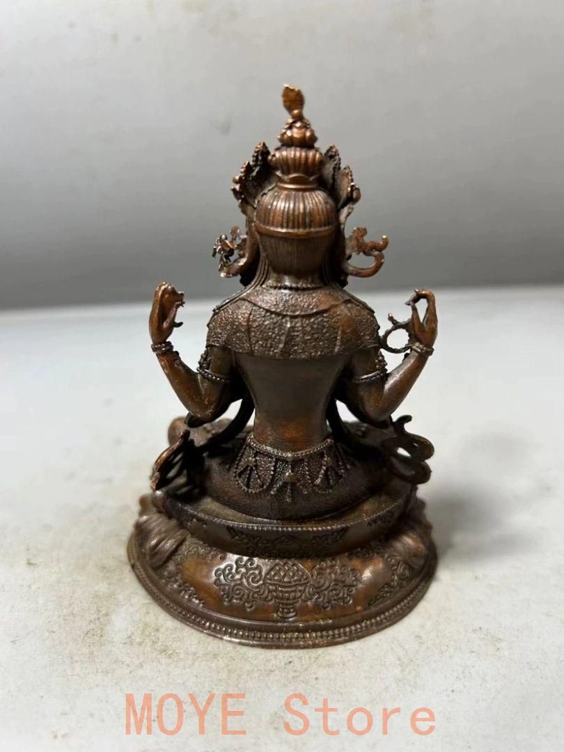 銅細工 自在観音像 仏像 装飾品 工芸品 美術品 置物 銅製 仏像 四臂観音像 工芸品 美術品 置物 - メルカリ