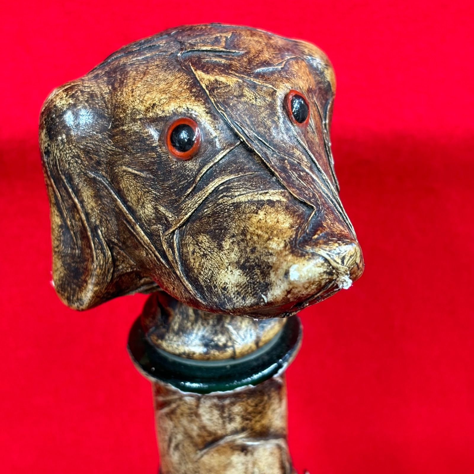 レザーラップボトル 犬型ボトル ヴィンテージ イタリア製