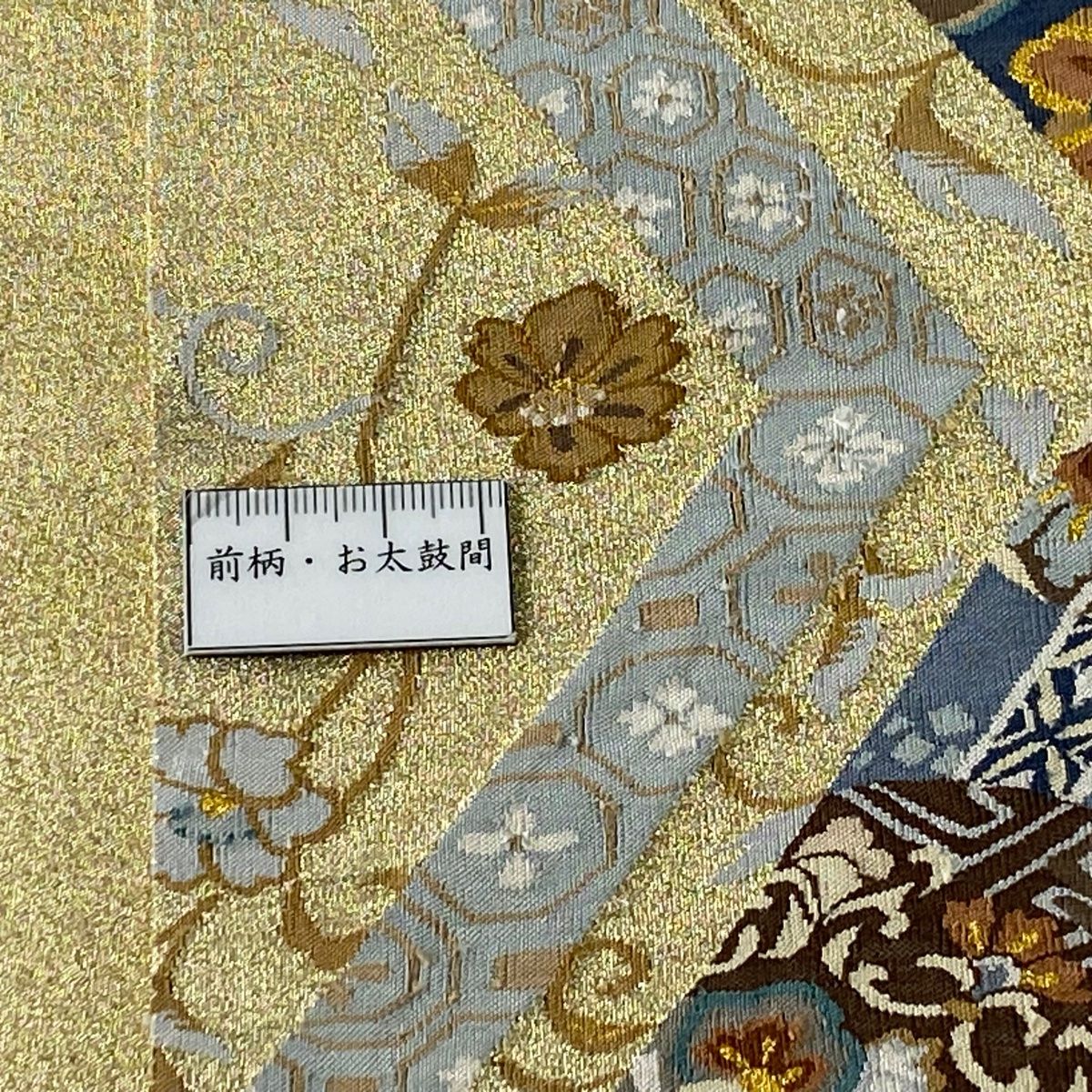 袋帯 逸品 明綴れ 華文 有職文様 金糸 金色 六通 正絹 【中古】 - メルカリ