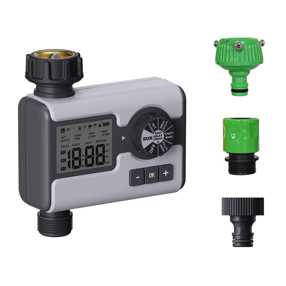 WiFi対応 スマート散水タイマー 屋外芝生 ガーデン用 自動灌漑システム 2.4 GHz WiFi Bluetooth APP遠隔操作 真鍮製吸水口 簡単蛇口取付