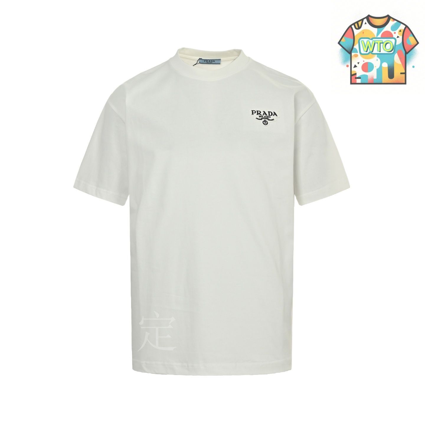 25SS PRADA プラダ　コットンTシャツ カットソー　トップス PRADA 25SSモデル プラダ トライアングルプレート オーバーサイズ T