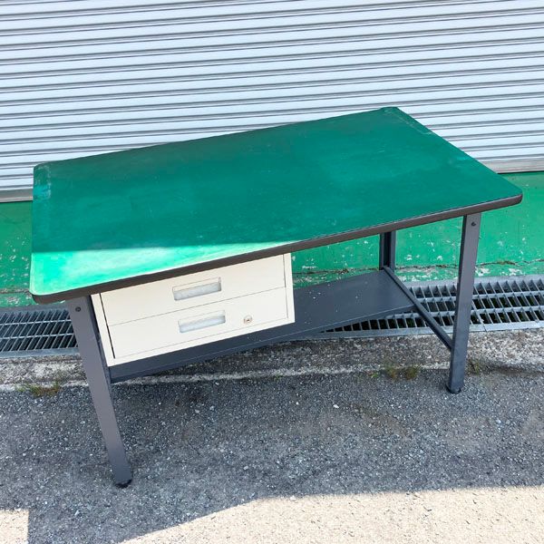 大阪吹田 現状品 TRUSCO|トラスコ 中量作業台 AEW型 引出し2段付き 天板1200x750mm ワークテーブル 耐荷重500kg ●99315