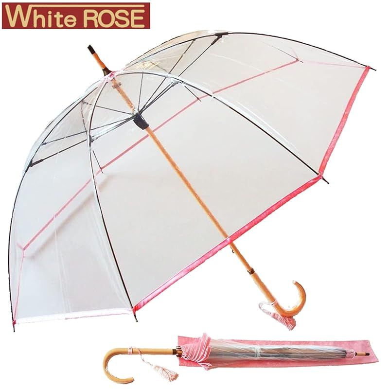 ホワイトローズ 縁結-雅- えんゆうみやび 全３色 ビニール傘 ８本骨 フォーマル 宮内庁御用達_ PI ピンク 0