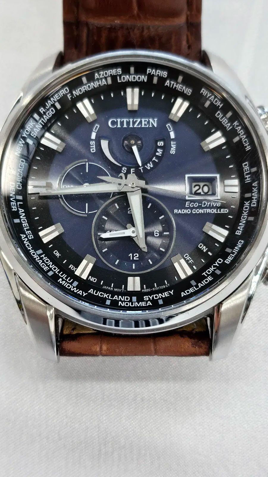 CITIZEN シチズン H820 ー s092035 エコドライブ ラジオコントロール 時計