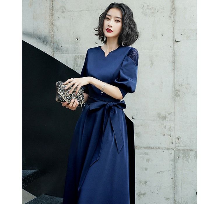 マキシワンピース レディース ロングワンピース パーティードレス 結婚式 ワンピース キレイめ ドレス フォーマル マキシ　　秋冬　秋物　上品　オシャレ パーティー 入園式 卒業会 入学式 qiandie01