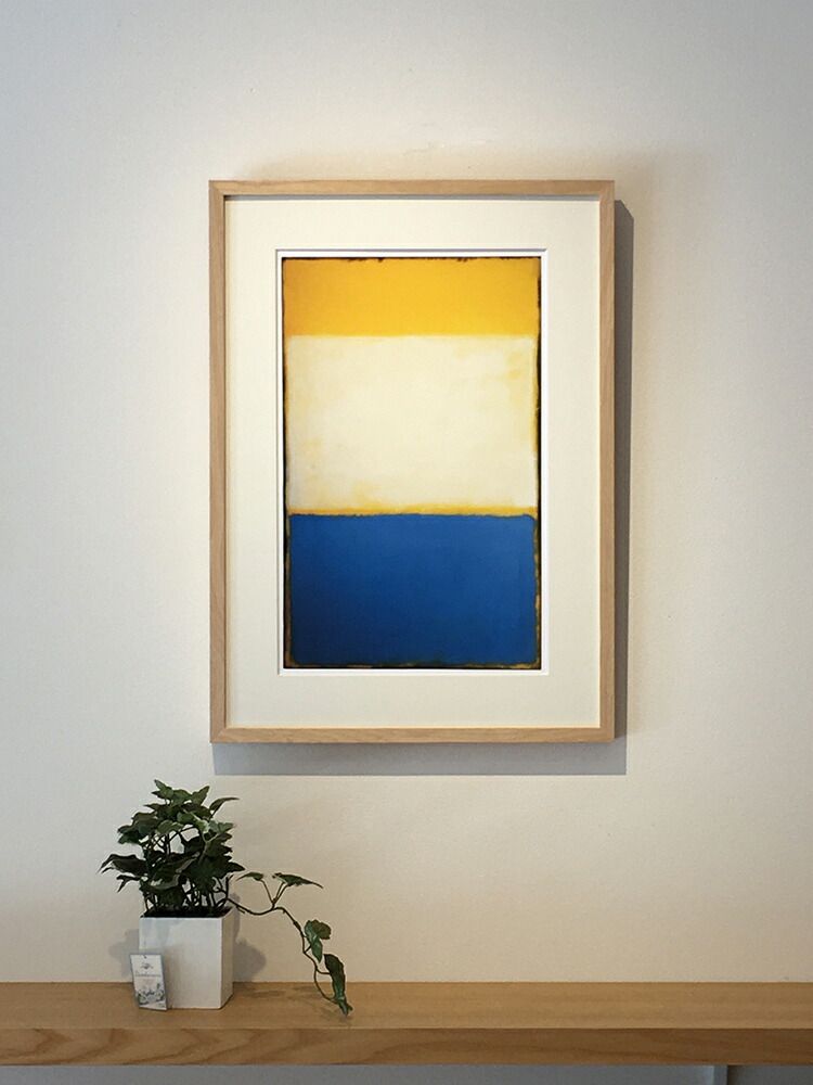 マーク・ロスコ、『無題』、希少画集画、状態良好、新品木製額・額装付 マークロスコ無題 絵画 マーク・ロスコ Yellow, White, Blue Over