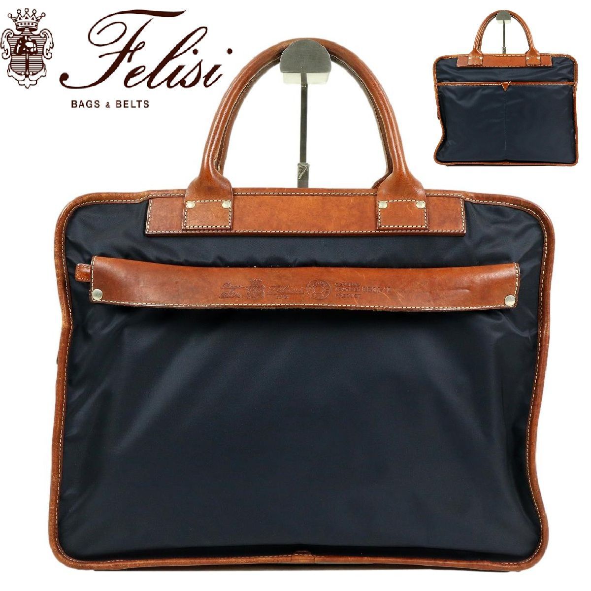 ✨美品✨ フェリージ ブリーフケース ナイロン レザー 1層 A4可 紺濃茶 ブリーフケース フェリージ レザー」の人気商品一覧 | 安い商品