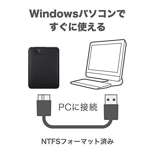【中古】WD HDD ポータブルハードディスク 4TB WD Elements Portable WDBU6Y0040BBK-WESN USB3.0/2年保証
