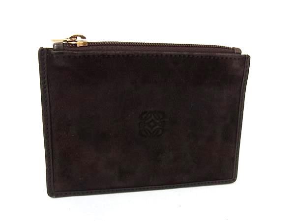 【美品】LOEWE ロエベ コインケース スエード LOEWE ロエベ アナグラム スエード×レザー コインケース コイン