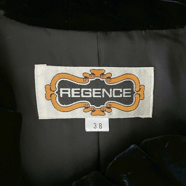 【新品未着用】REGENCE レジァンス ダウンコート 38（9号）タグ付 wnc レジァンス REGENCE コート 38 黒 ベロア ラインストーンボタン