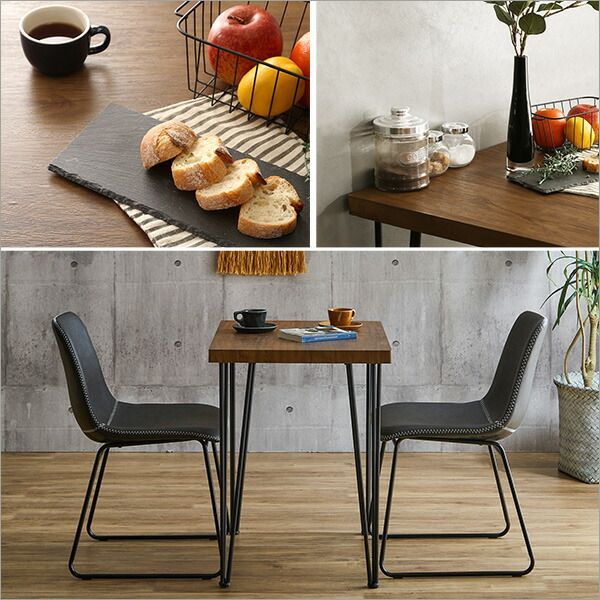 レザー調ダイニングチェア2脚セット テーブル幅75cm