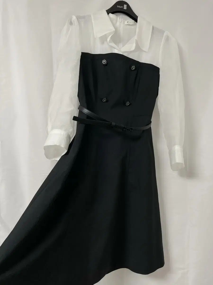 55 ミシャワンピースです テクスチャー ブロック ミニ ワンピース ツートンワンピース ITO8WOP323