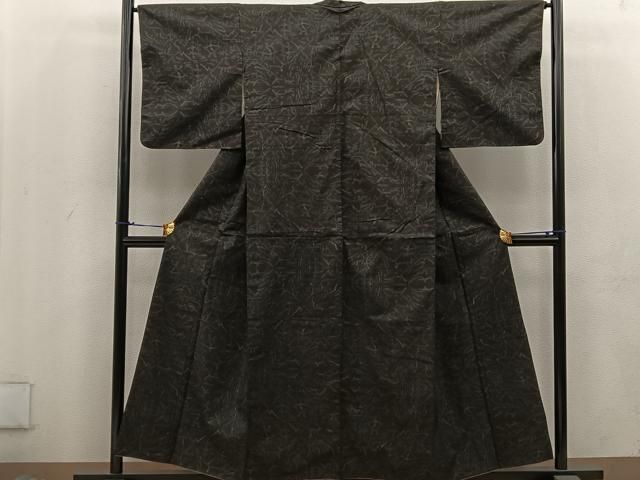 平和屋着物□本場大島紬 7マルキ 幾何学文様 正絹 逸品 BAAU7263mz