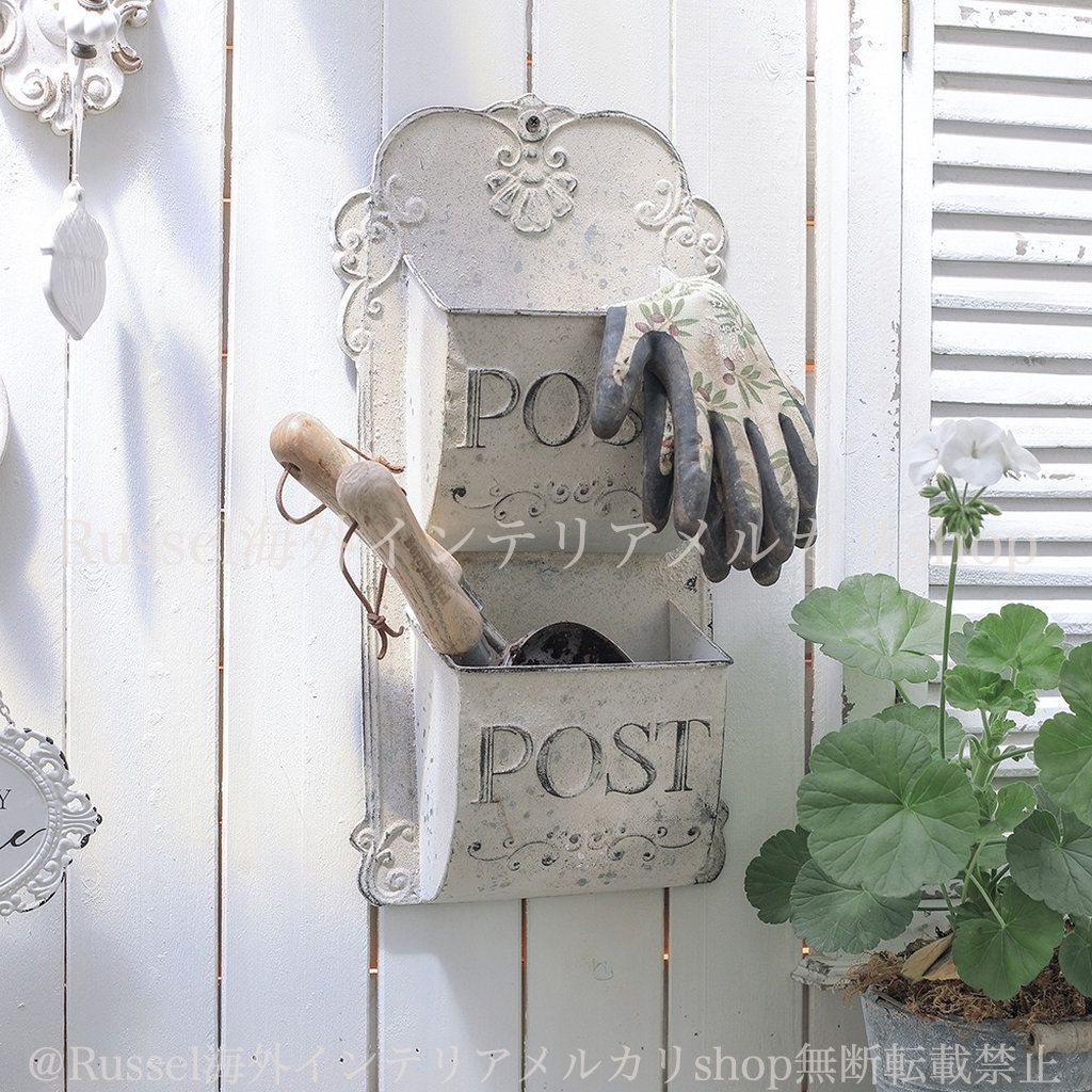 鍵付き ポスト ブリキ アンティーク ヴィンテージ レトロ おしゃれ