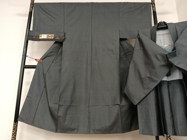 平和屋着物●男性 本場大島紬 アンサンブル 100亀甲 総詰め 手織り 山田実作 証紙付き 正絹 AABA0327zg