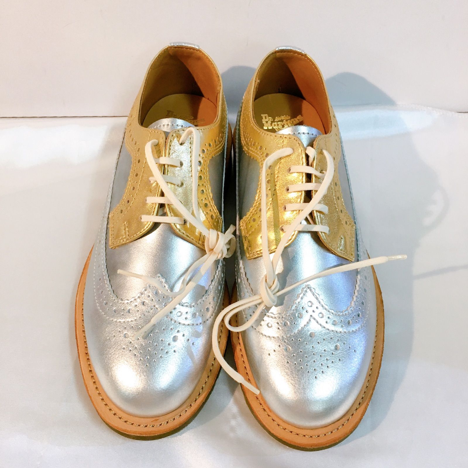 未使用品】 Dr.Martens ドクターマーチン マーチン ウィングチップ MIE3989 SILVER+GOLD+SILVER シルバー ゴールド  24cm 金 銀 - メルカリ