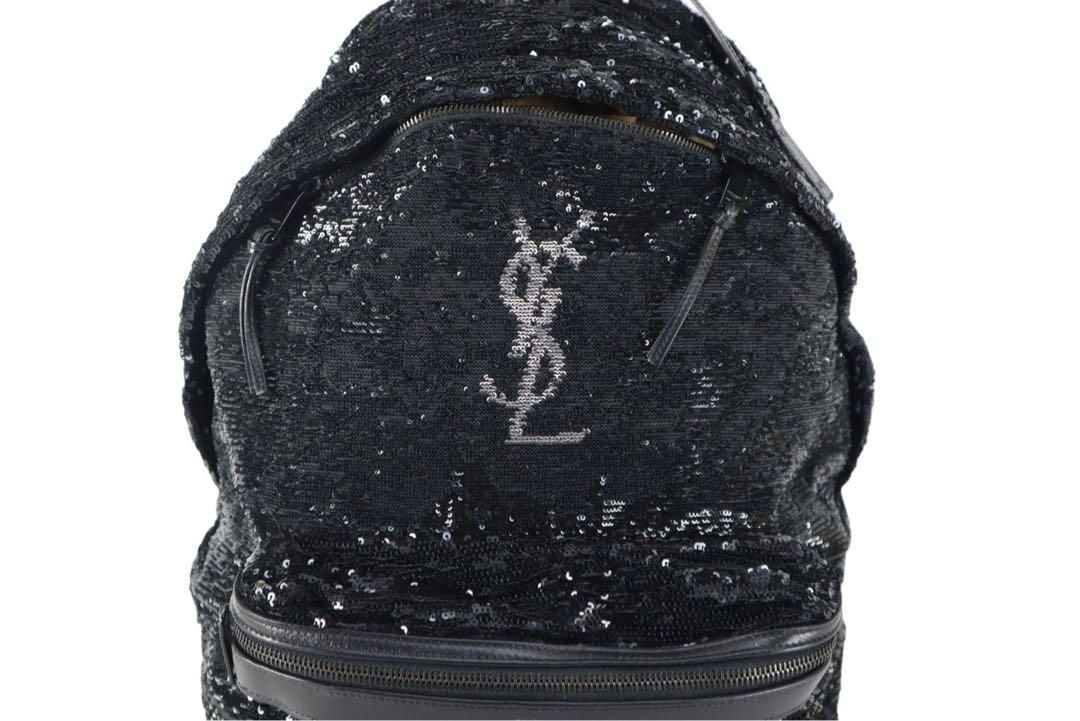SAINT LAURENT PARIS サンローランパリ ロゴ スパンコール