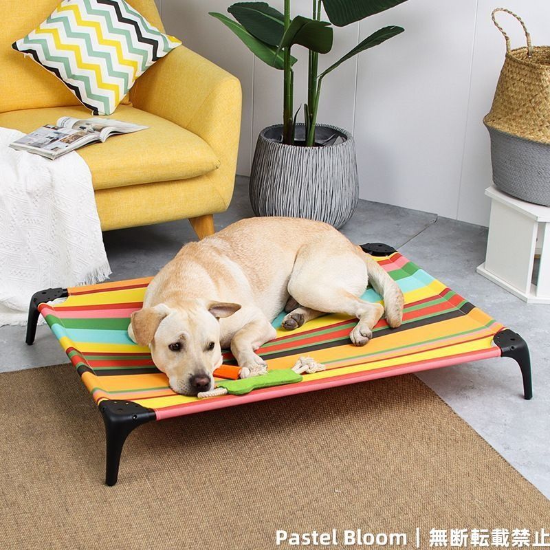25年 高架式犬用ベッド 犬用 脚付き コット キャンプベッド 屋外犬用ベッド 高架式冷却ペット 用ベッドペットベッド 取り外し な天蓋 ポータブル 折りたたみ式 猫用ベッド 室内 室外 猫の寝床102*70*15cm
