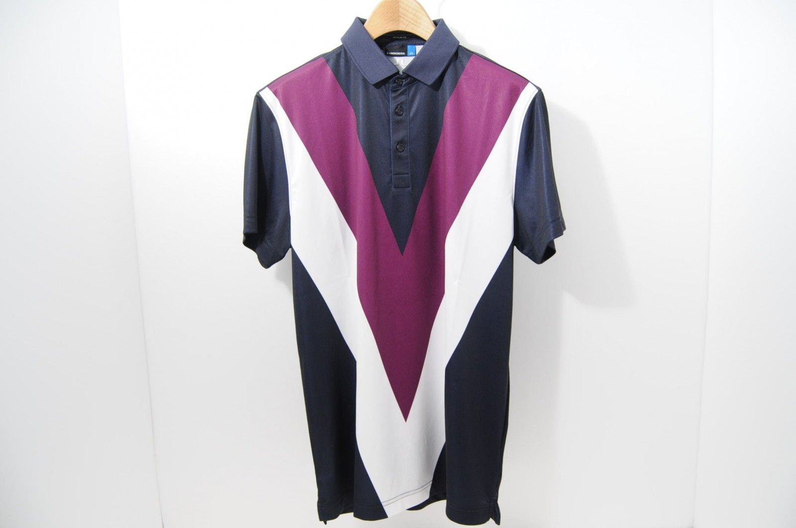 中古 メンズ ジェイリンドバーグ J.LINDEBERG 半袖ポロシャツ M 紺 ネイビー