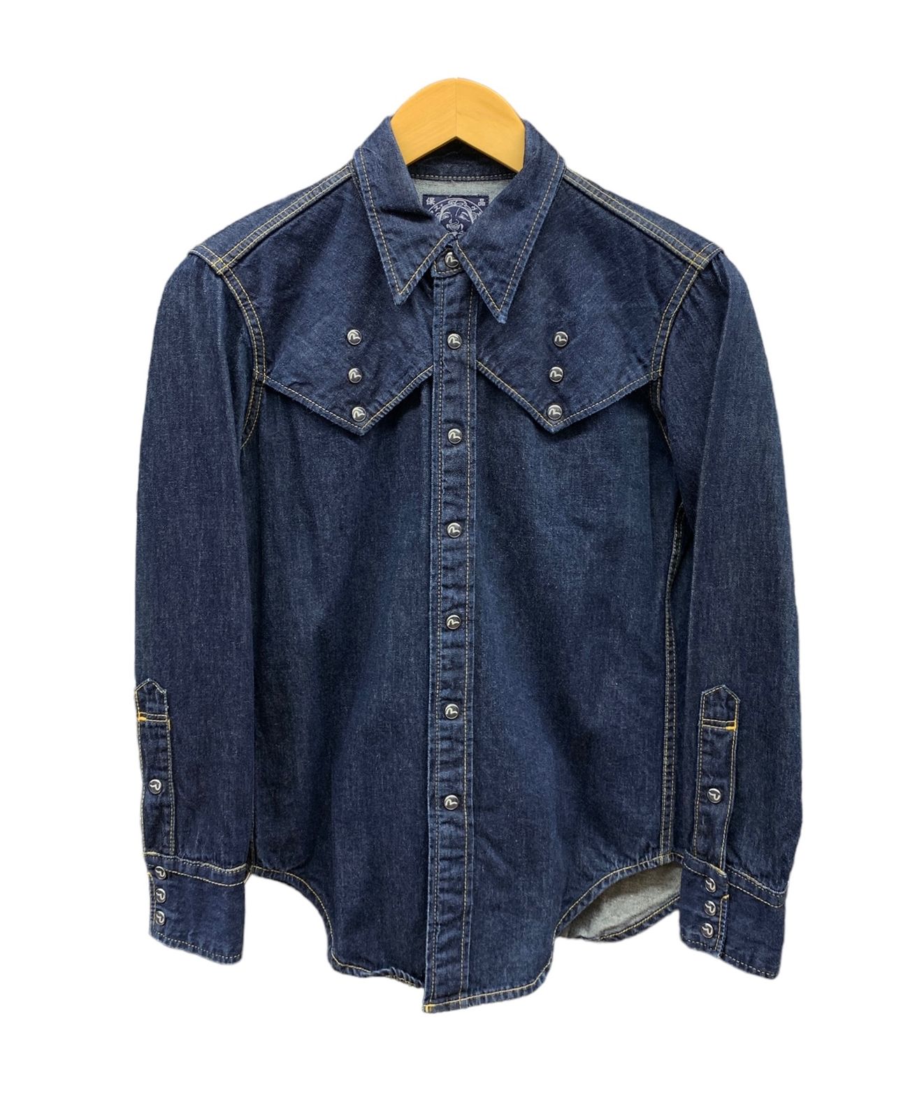 EVISU (エヴィス) ウエスタンデニムシャツ コットン 日本製 カモメボタン 34 インディゴ メンズ/025